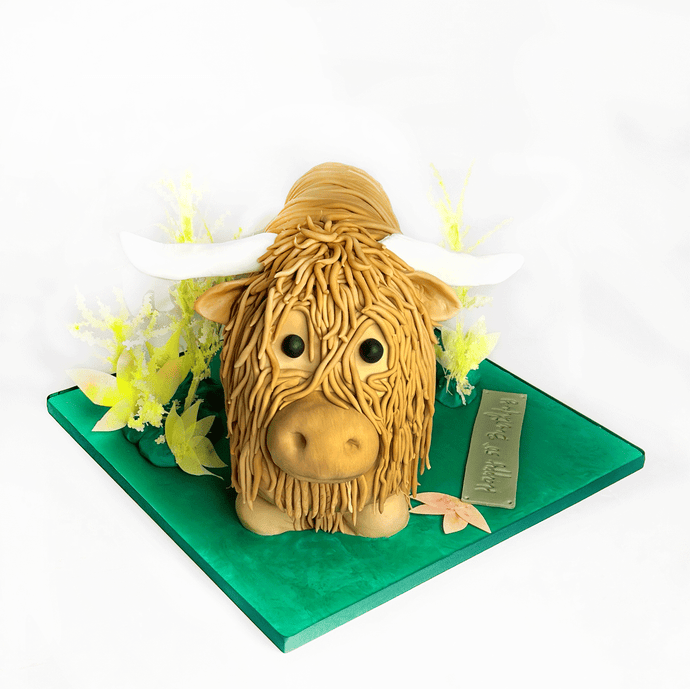 3D Sculpted Highland Cow Cake