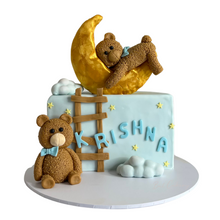 Load image into Gallery viewer, Teddy In The Sky Blue Half Birthday Cake